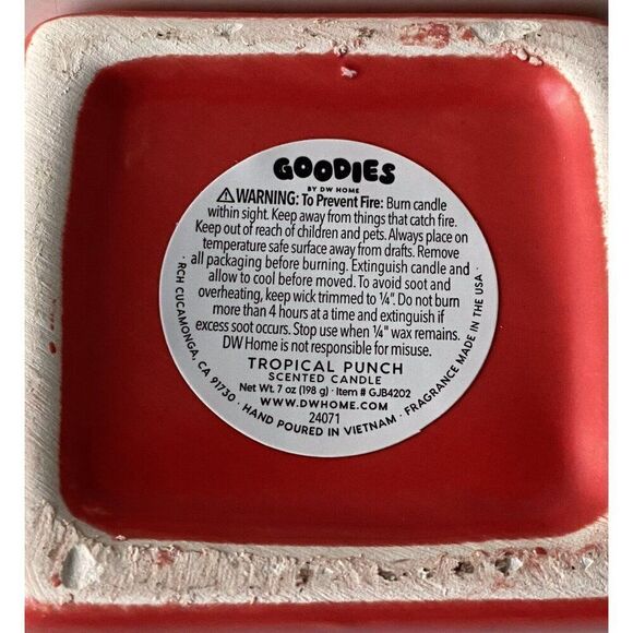 DW Home Goodies Tropical Punch Scented Candle 7 Oz Strawberry Pineapple NEW - Picture 10 of 12